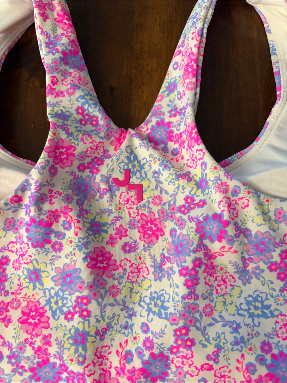 JoyLab Set Pink Floral Activewear Workout Legging and Longline Sport Bra NWT XXS - Picture 4 of 5